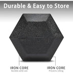 Rubber Hex Dumbbell Set with Rack